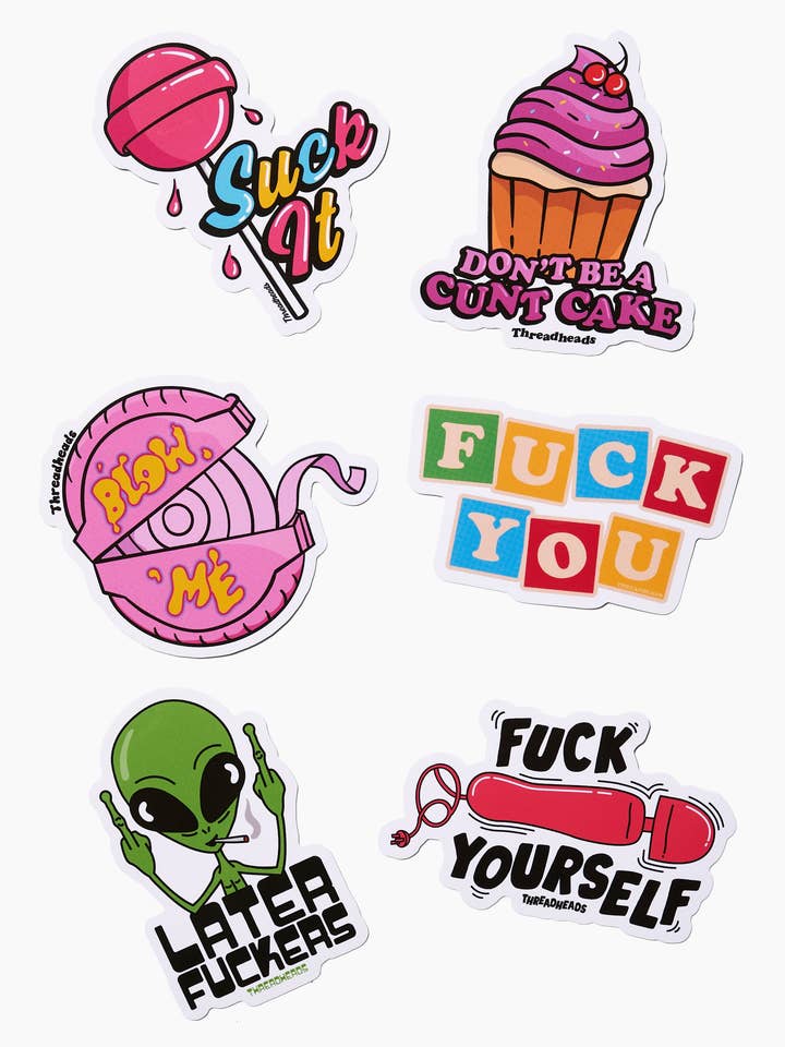 The F*ck Off Sticker Pack for wholesale by Threadheads