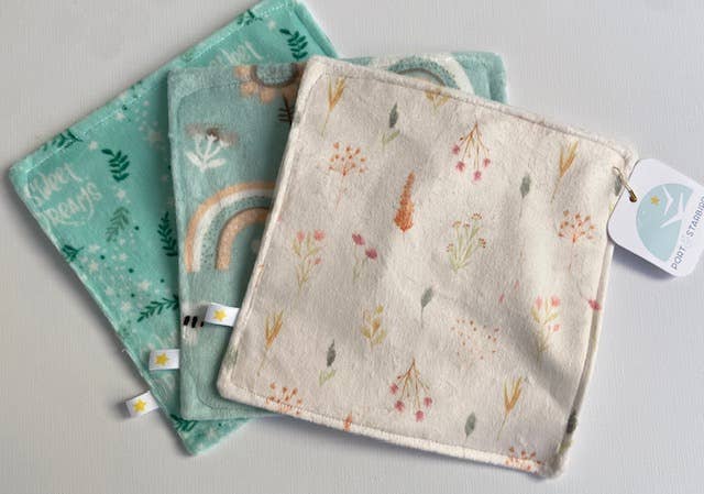 Port & Starbird - Wholesale Crinkle Tag Toy - Baby - Blush Wildflower Minky Crinkle Sensory Toy2