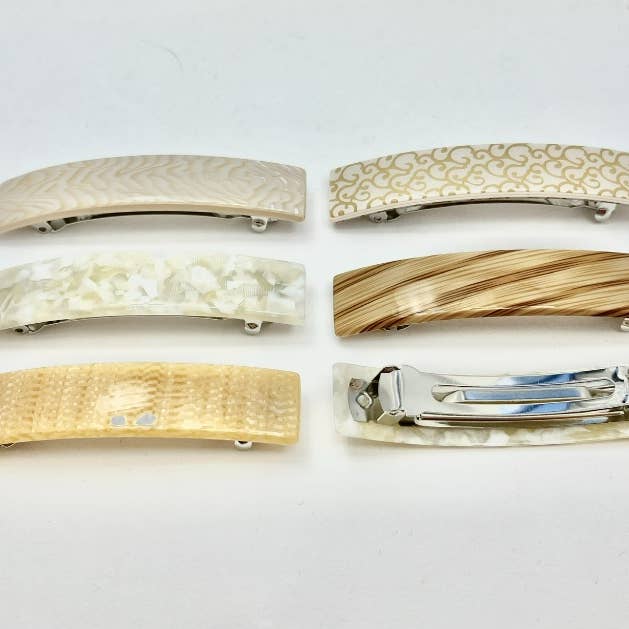 Medusa's Heirlooms – wholesale Barrette – Women’s – Ivory Blonde French Barrettes