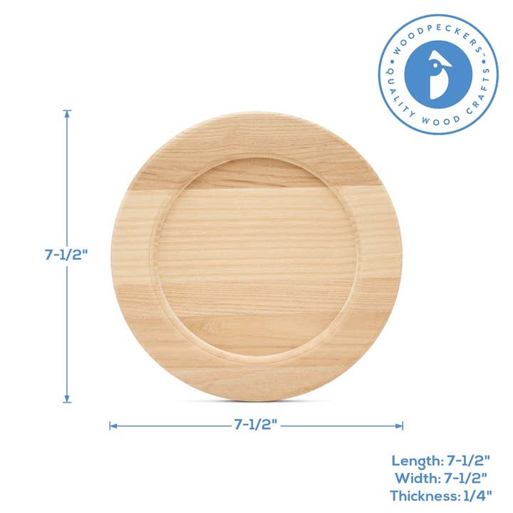 Woodpeckers Crafts - Wholesale DIY Craft Kit - Wooden Plate 7-1/5"