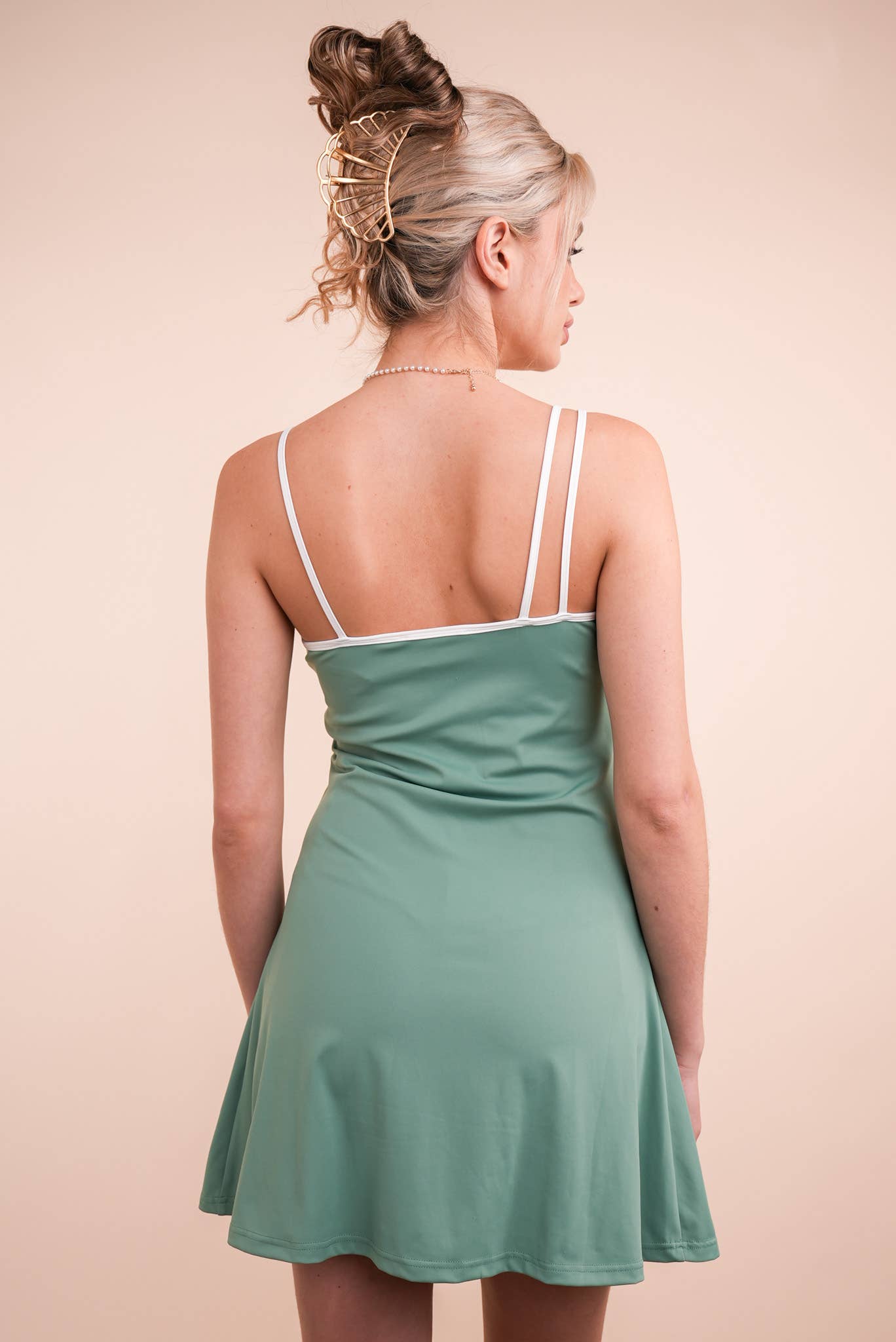 VERY J - Wholesale Athletic Dress - Women's - ND31660-Activewear Mini Dress with Inside Lining5