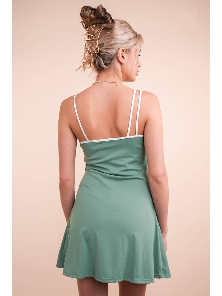 VERY J - Wholesale Athletic Dress - Women's - ND31660-Activewear Mini Dress with Inside Lining5