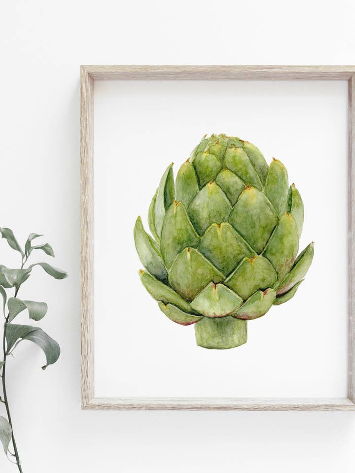Artichoke Watercolor Print | Spring Wall Art | Farmhouse Kit for wholesale by Feed & Dwell