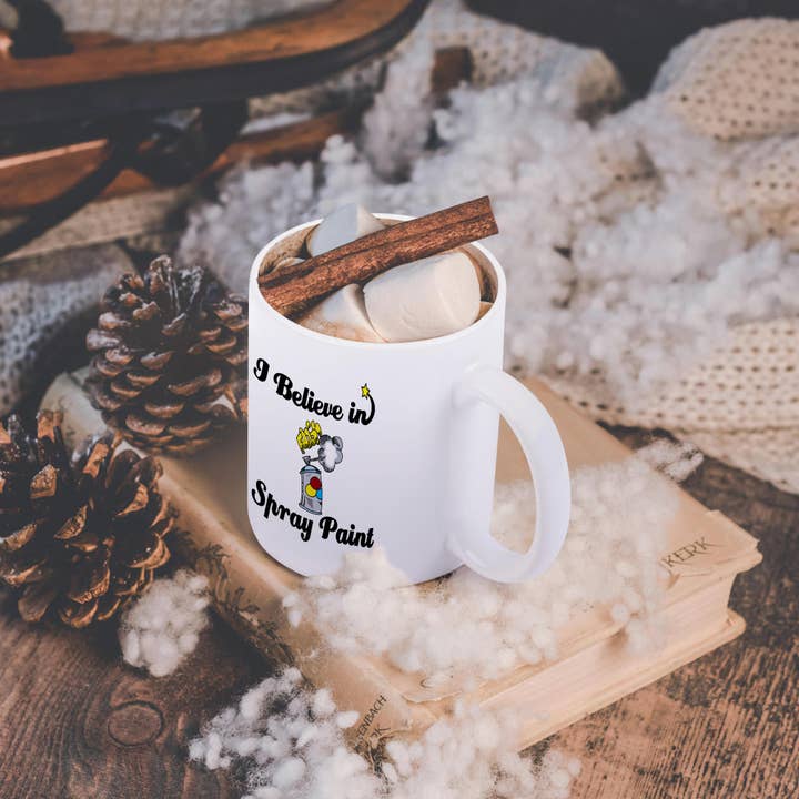 3dRose – Engroshandel Kaffekrus – 3dRose, Jeg Tror På Spraymaling, Krus11