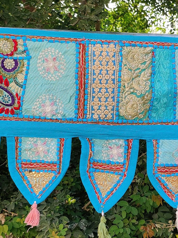 Thread Embroidery Patchwork Handmade Door Decor Valances for wholesale by GYPSY STUDIO