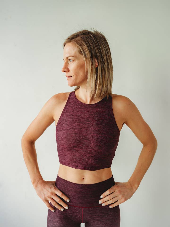 Burgundy Native Crop Top for wholesale by Colorado Threads