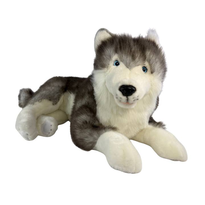 Rocket - Husky com bolso de cetim - 62cm deitado por atacado de Bocchetta Plush Toys
