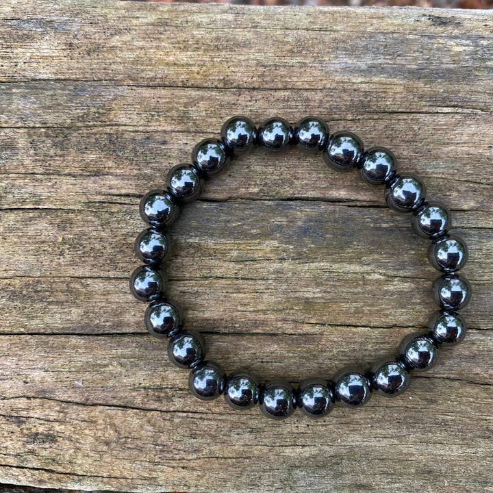 Elastisches Armband für Hämatit-Lithotherapie für den Großhandel von Boutique Bohème