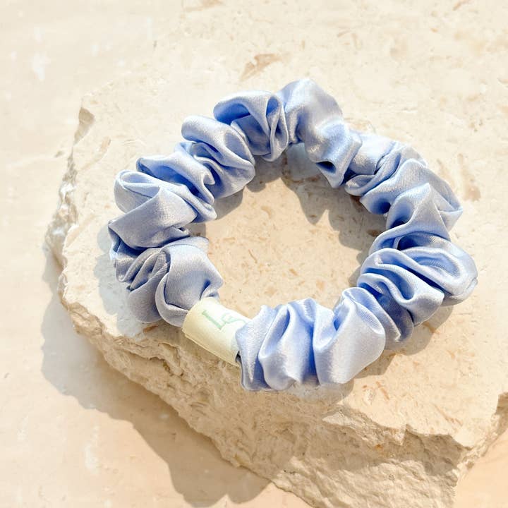 Angels Whisper Accessories - Wholesale Scrunchie - Women's - L&S Mini Silk Scrunchie 2pack in Blue&Pink