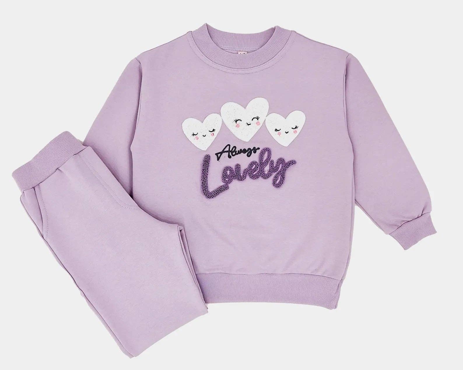 Dreamline - Wholesale Top & Pant Set - Kids - Girls Crewneck & Joggers Set "Lovely"2