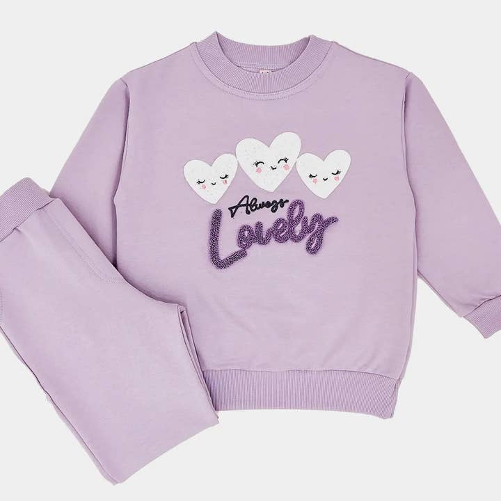 Dreamline - Wholesale Top & Pant Set - Kids - Girls Crewneck & Joggers Set "Lovely"2