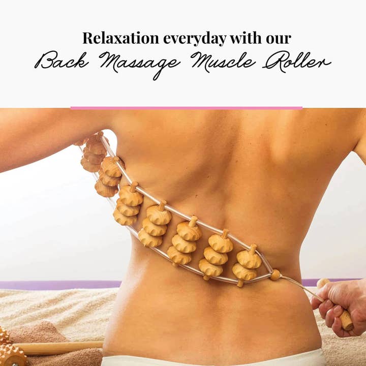 Tuuli GmbH - Venta al por mayor Masajeador corporal - Rodillo Masajeador de Madera para Espalda con Cuerda de 120 cm10
