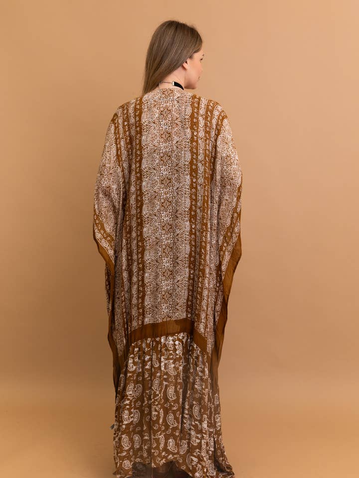 Leto Accessories - Wholesale Kimono - Women's - Free Flow Paisley Longline Kimono - Bestseller 😍7