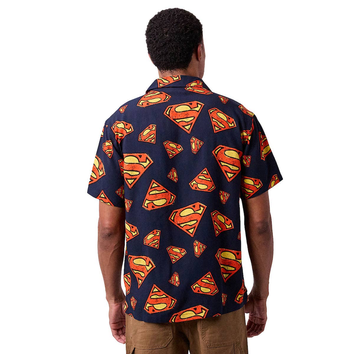 Bioworld Merchandising - Wholesale Button Down Shirt - Men's - Superman S-Shield All-Over Print Men's Collared Button-Up Short Sleeve Shirt5