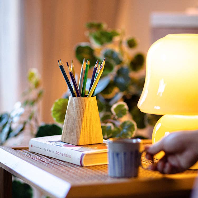 Rustic Reach - Wholesale Pen & Pencil Holder - Ash Wood Desktop Pen Holder2