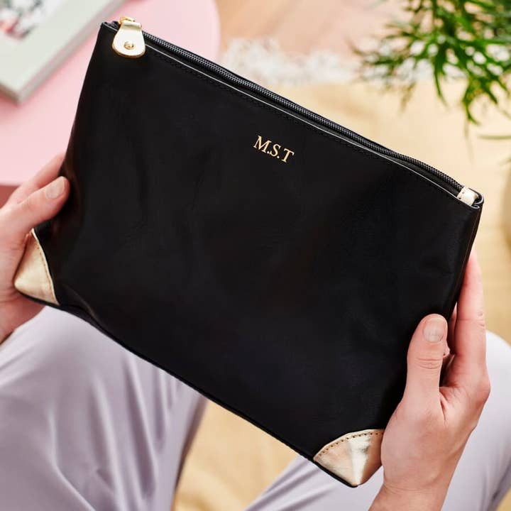 Saco de higiene em pele de duas cores por atacado de Vida Vida