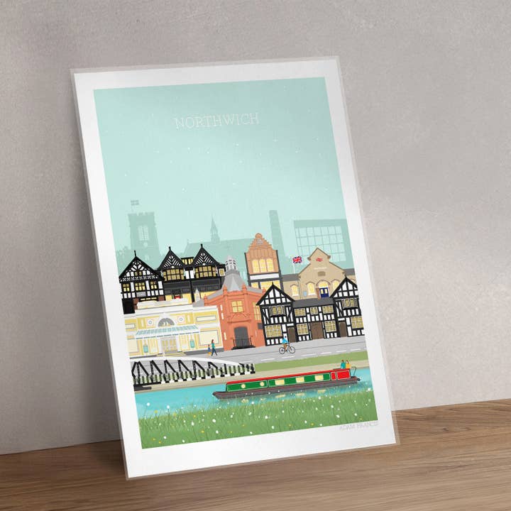 Northwich Art Print for wholesale by Adam Francis Illustrator