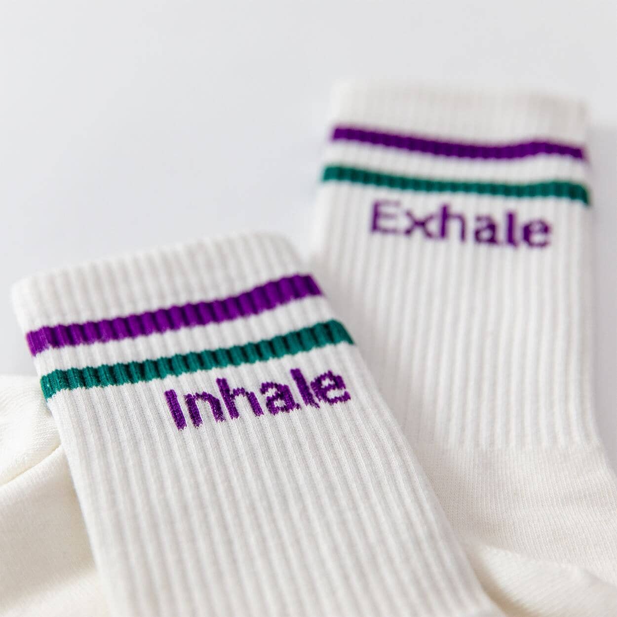 Divasya - Wholesale Socks - Women's - Socks with yoga motif in 2 variants: Inhale Exhale | Namaste12