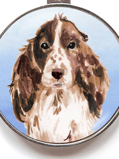 Médaille intelligente pour chien Cocker Spaniel marron pour la vente par WagATudeTags