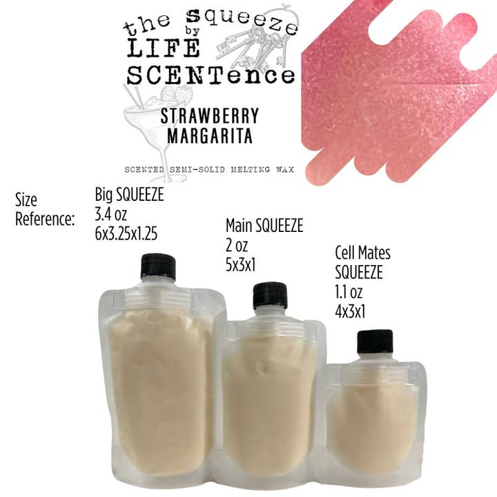 Derretedor de Cera Squeeze Margarita de Morango 3 Tamanhos Disponíveis por atacado de Life SCENTence