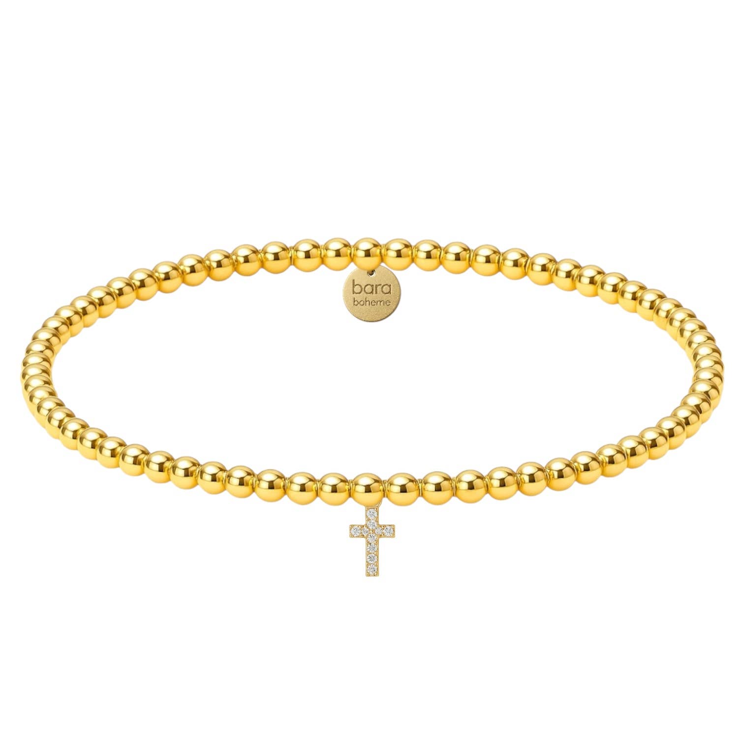 bara boheme - Vente Bracelet de perles - Bracelet Perlé Croix de Foi | Plaqué Or0