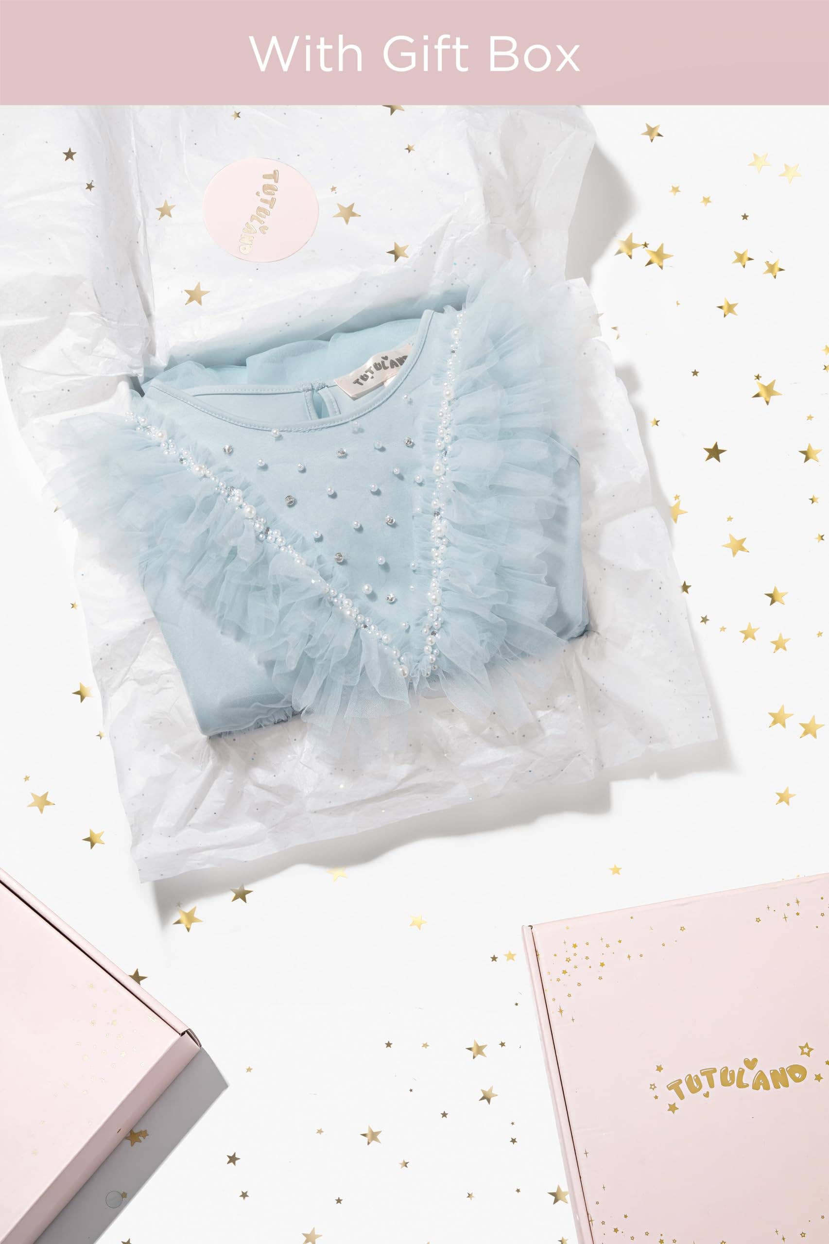 Light Blue Adorable Pearl Layered Tulle Toddler Dress for wholesale on Faire5