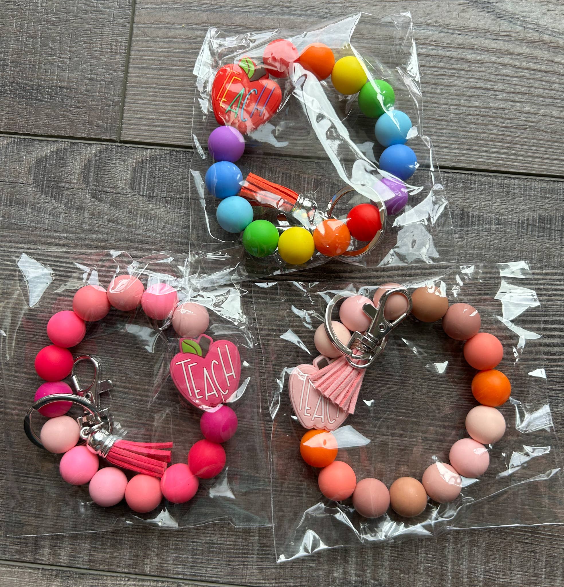 JILLIAN INK LLC - Wholesale Keychain - Women's - Apple Colorful Teacher Wristlet Keychain3