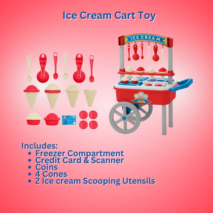 American Plastic Toys - Vente Lot de jouets – enfant - Jouet en plastique My Very Own Ice Cream Cart pour enfants2