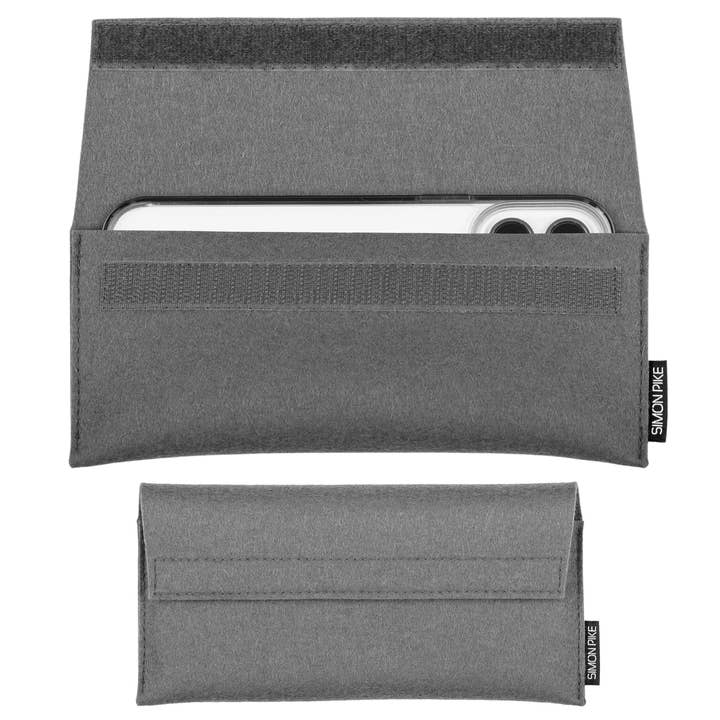 Funda para teléfono móvil de fieltro de lana gris elefante «New York» para venta al por mayor de Simon Pike