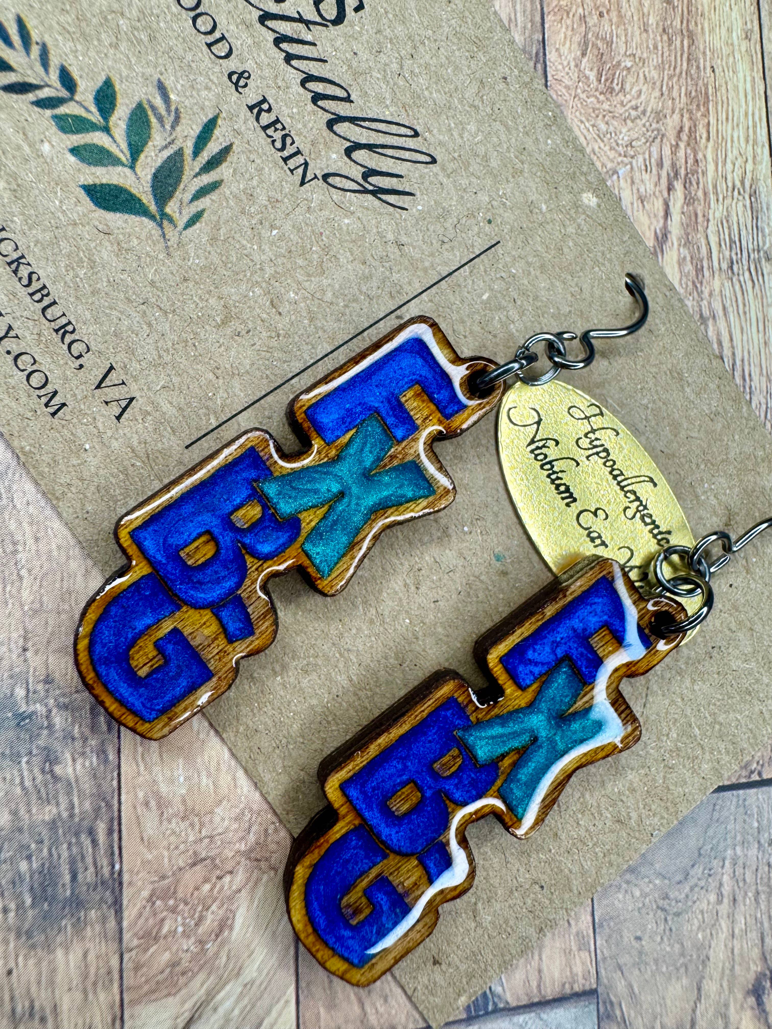 Arts Actually - Wholesale Dangle Earrings - FXBG: *Hypoallergenic* Wood and Resin Earrings2