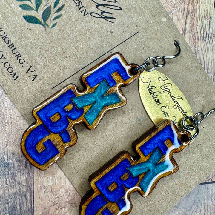 Arts Actually - Wholesale Dangle Earrings - FXBG: *Hypoallergenic* Wood and Resin Earrings2