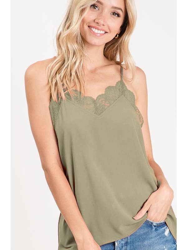 Vanilla Monkey - Wholesale Camisole - Women's - Lace Cami Solid Tank Top