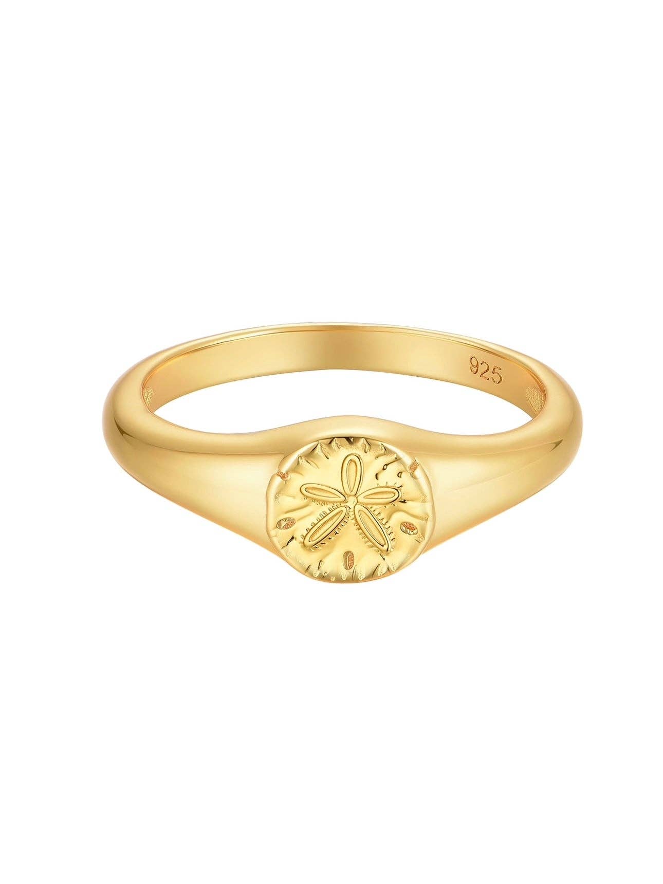 Malakai the Label - Vente Anneau/bague à empiler - Bague Sand Dollar en or 18 carats0