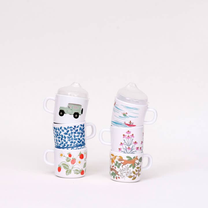 Helmsie - Wholesale Drinking Glass/Cup - Kids & Baby - Blue and White Sippy Cup