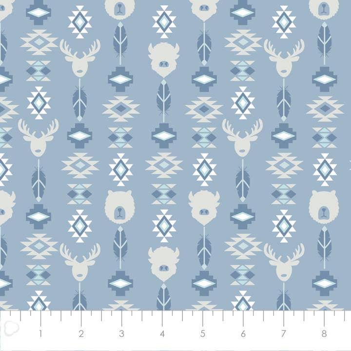 Fleece & Flannel 2025 Catalog-Wildlife Totem-Blue for wholesale by Camelot