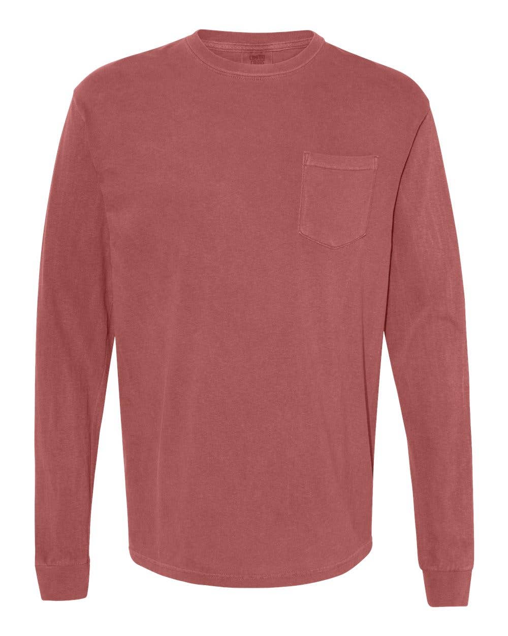 MYES BULK APPAREL - Wholesale T-Shirt - Unisex - Comfort Colors 100% Cotton Long Sleeve Pocket Unisex Shirt8
