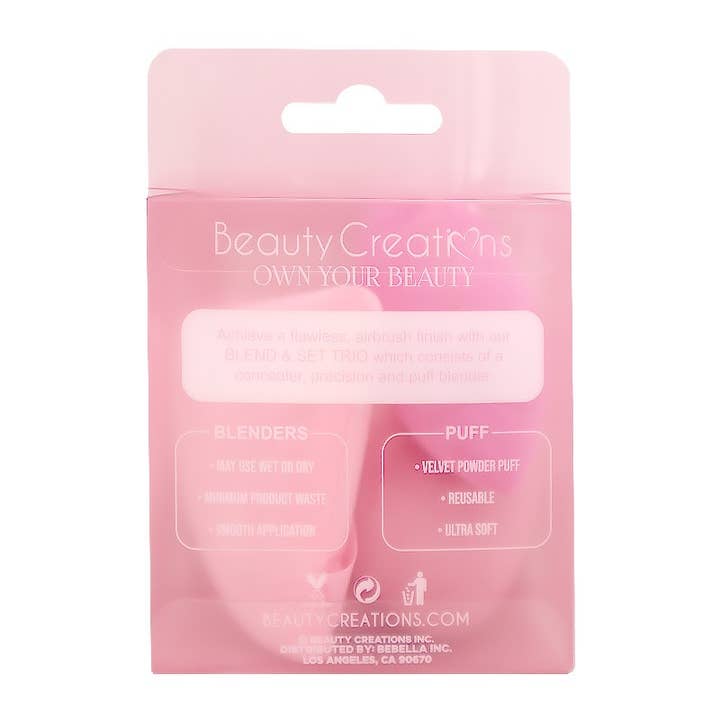 PINEAPPLE Beauty - Wholesale Makeup Sponge/Blender - Beauty Creations BC-BTS Blend & Set Trio - 12pc2