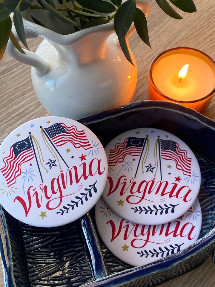 Virginia 250 "Flags" Magnet for wholesale by Flourish Creative
