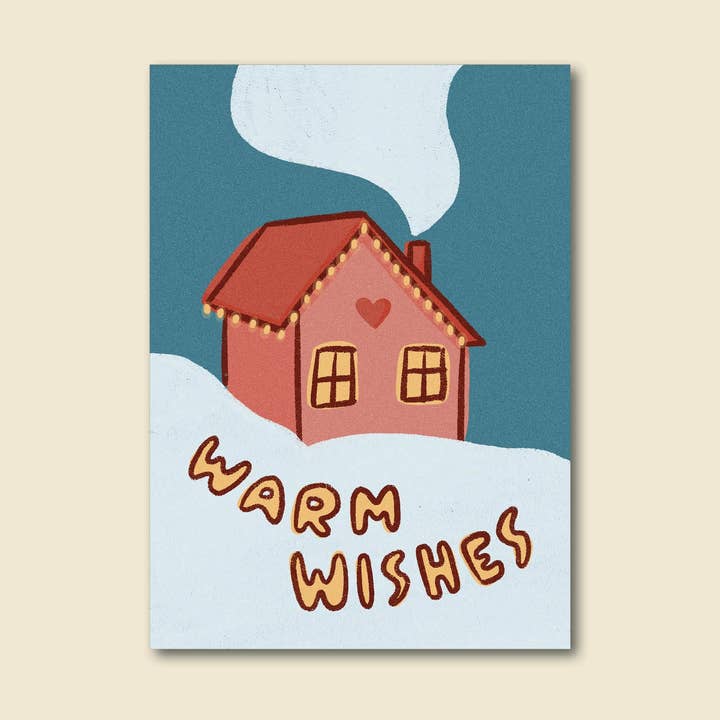 "Warm Wishes" Cute Holiday Greeting Card for wholesale by Late November Ink