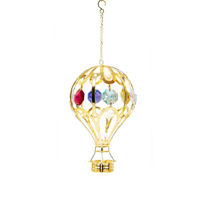 Gold Hot Air Balloon Ornament for wholesale by Mascot International, Inc.