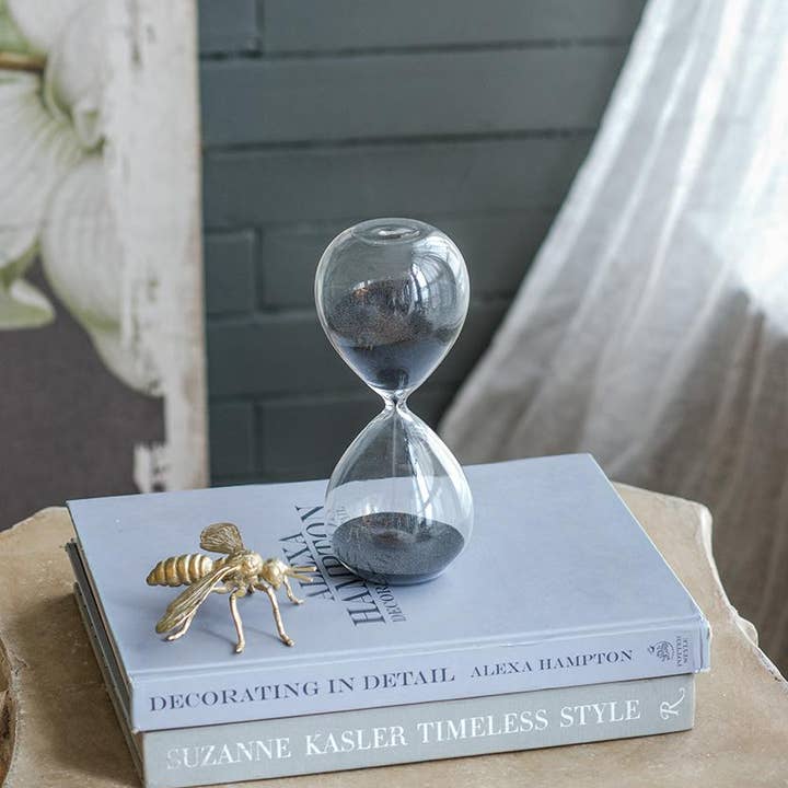8" Ferdinand 30-Minute Hourglass, Black Sand 12EA/CTN for wholesale by A&B Home Group Inc.
