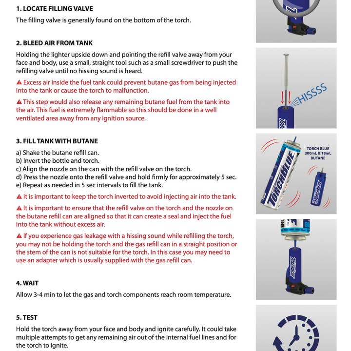 Novelty Brands - Wholesale Lighter - Torch Blue Bulk 300ml Butane Refill Can- 6/Display