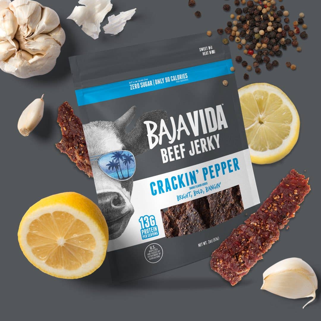 Baja Vida Snacks - Vente Viande séchée - Baja Vida Beef Jerky - Zéro Sucre Poivre Craquant6