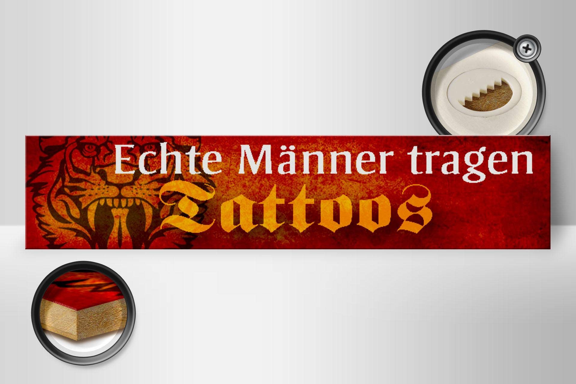 Femer - Wholesale Sign - Wooden sign saying 46x10 cm real men wear tattoos decorative sign wooden sign1