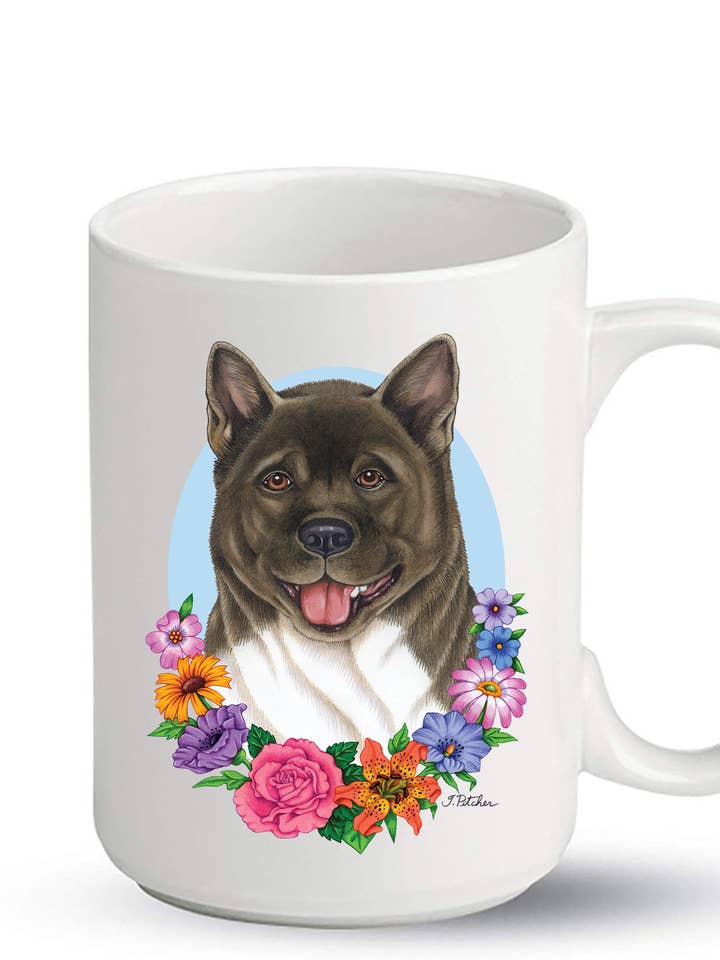 Akita - Keramische 15oz sublimatie koffiemok voor wholesale door Best of Breed Products