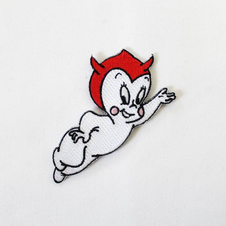 Cousins Collective - Wholesale Patch - Casper Ghost Devil Halloween Embroidered Iron On Patch