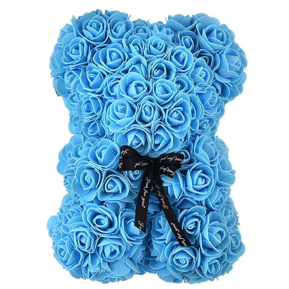 giftland - Vendita all'ingrosso Fiori finti - Orsetto di rose con scatola regalo - Orsetto di rose artificiali 25 cm3