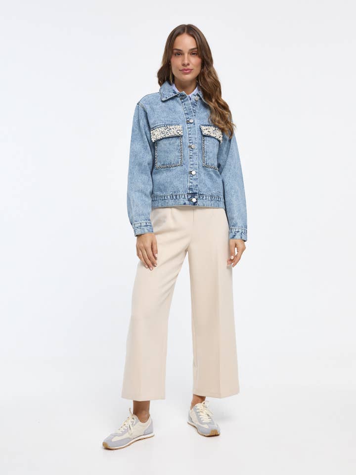 SWEET MAGIC – wholesale Jeansjackor – Dam – JEANSJACKA MED PÄRLOR