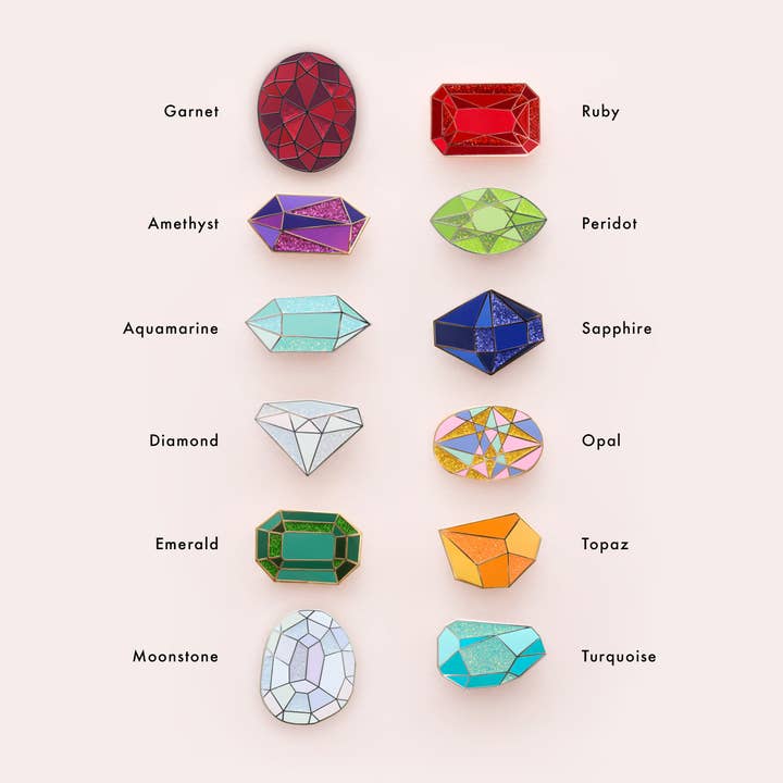 Alphabet Bags - Wholesale Lapel Pin/Button - Diamond - Gemstone Pin