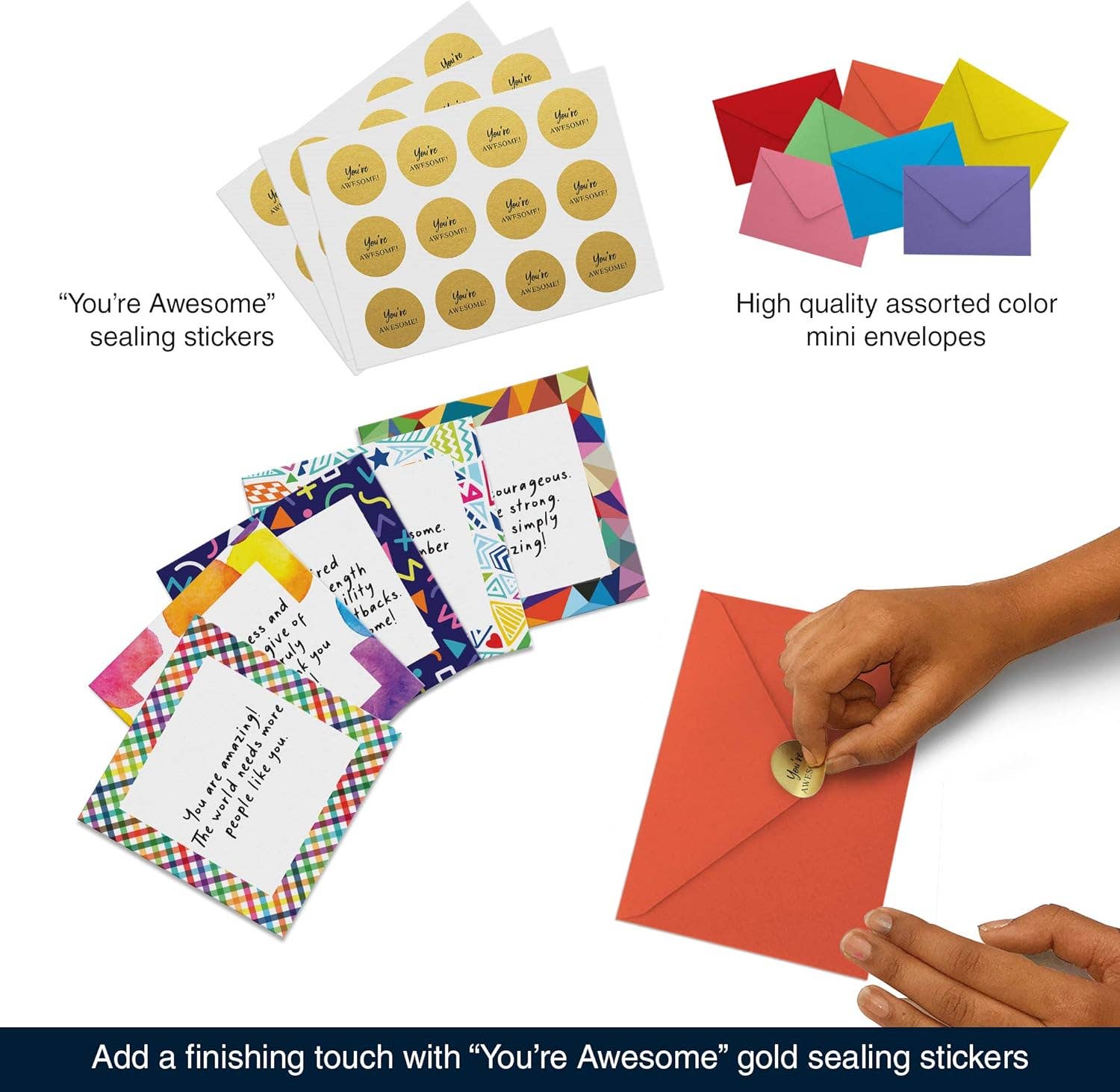 Dessie - Venta al por mayor Tarjetas con mensajes de ánimo - Dessie® 60 Tarjetas de Bolsillo Inspiradoras con Mensaje Eres Asombroso, 3.5” x 3.5”3